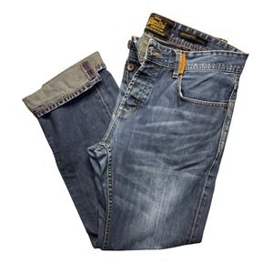 Superdry Copperfill‎ Loose Selvedge Jeans Men's 34x32 Copper Black Denim READ